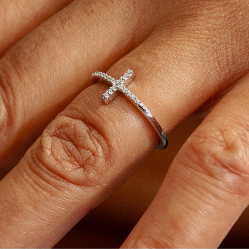 Cross Ring 14K over silver cross ✝️